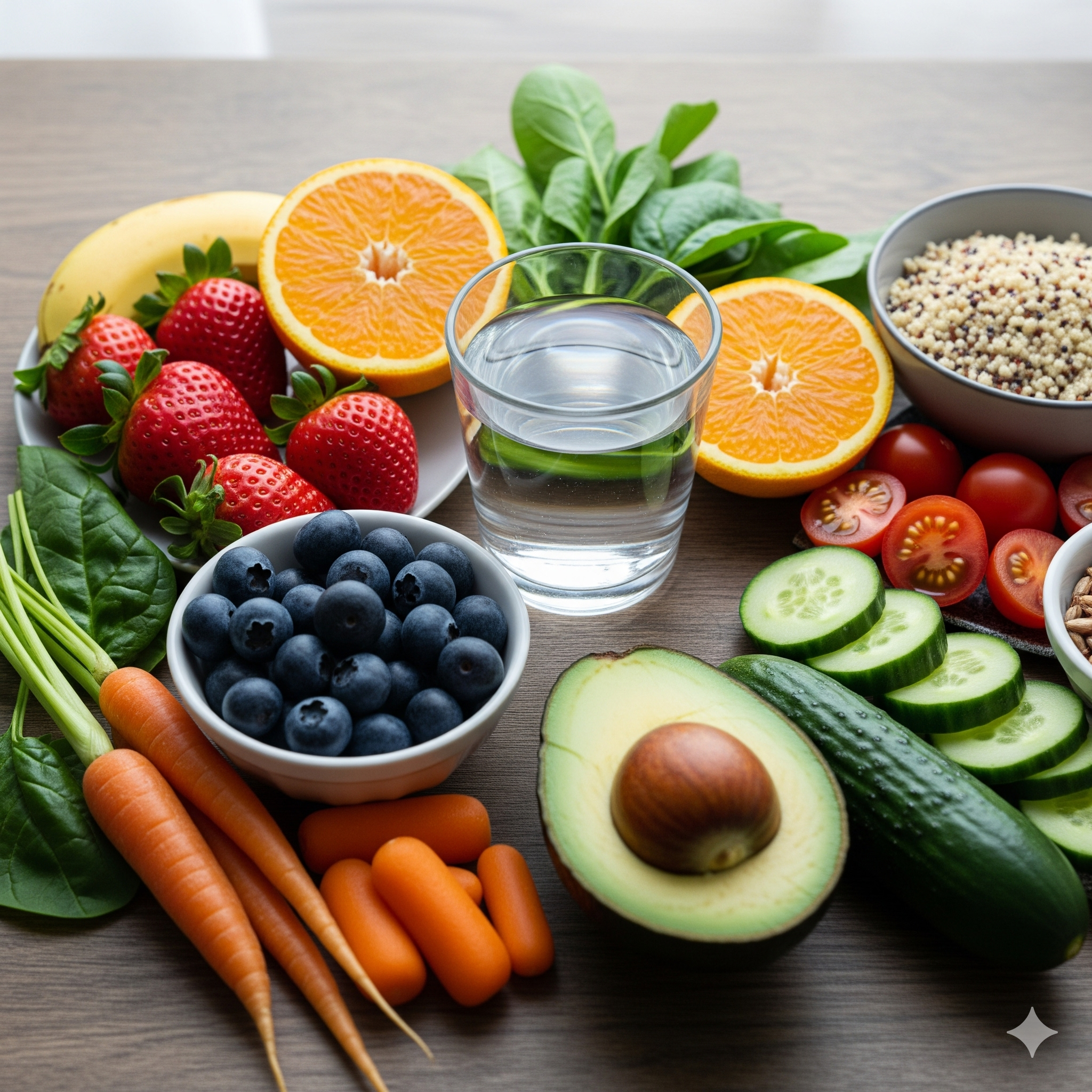 Alimentos naturais representando a dieta de preparação.